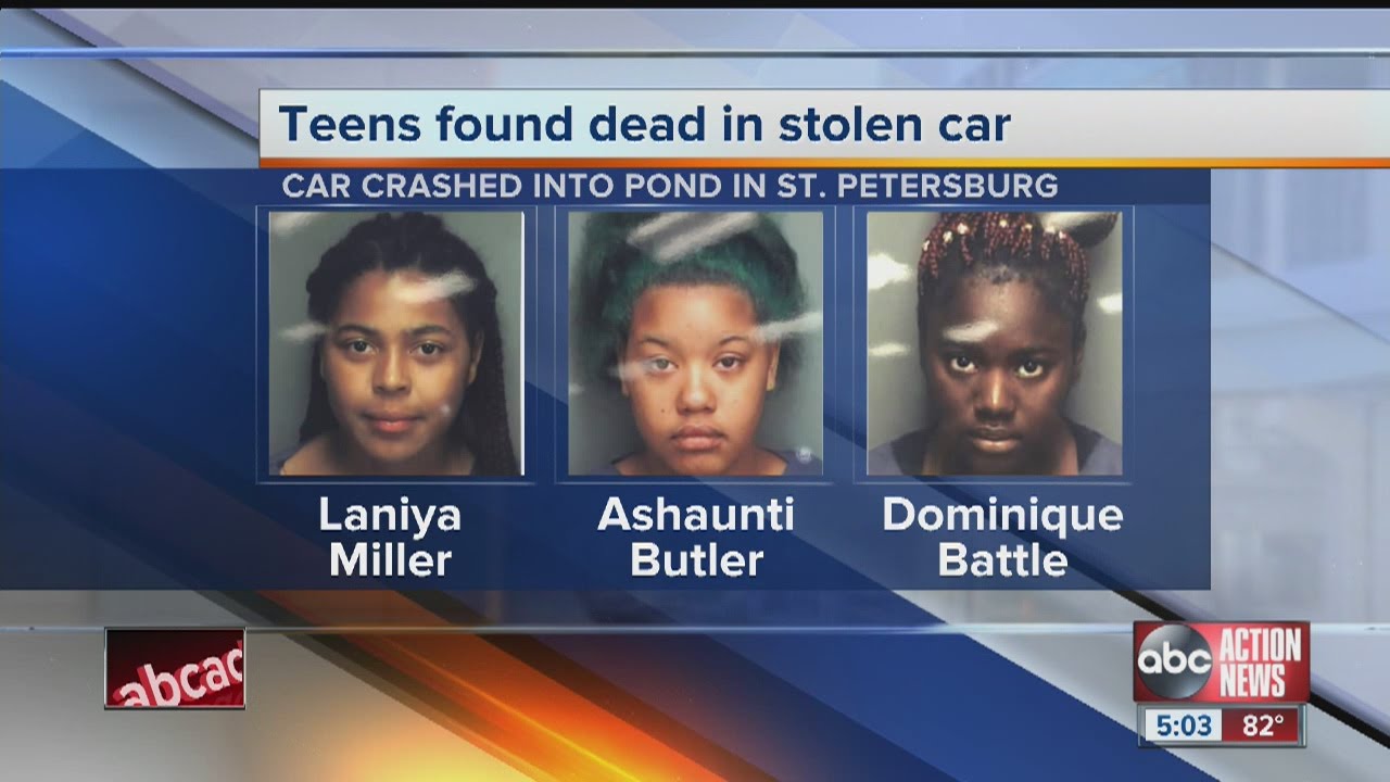 3 teen girls inside stolen car pulled from pond