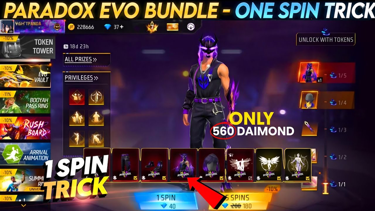 PARADOX EVO BUNDLE RETURN FREE FIRE | PARADOX EVO BUNDLE SPIN FF, FF NEW EVENT, FREE FIRE NEW EVENT 