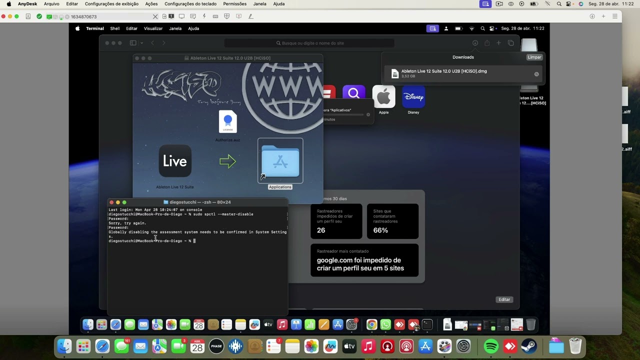 Ableton 12 Tutorial de Instalação OSX SONOMA M1 / INTEL