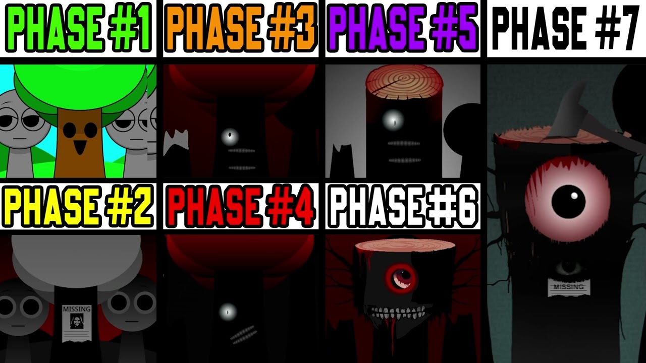 Phase 1 VS Phase 2 VS Phase 3 VS Phase 4 VS Phase 5 VS Phase 6 VS Phase 7 in Incredibox Sprunki!