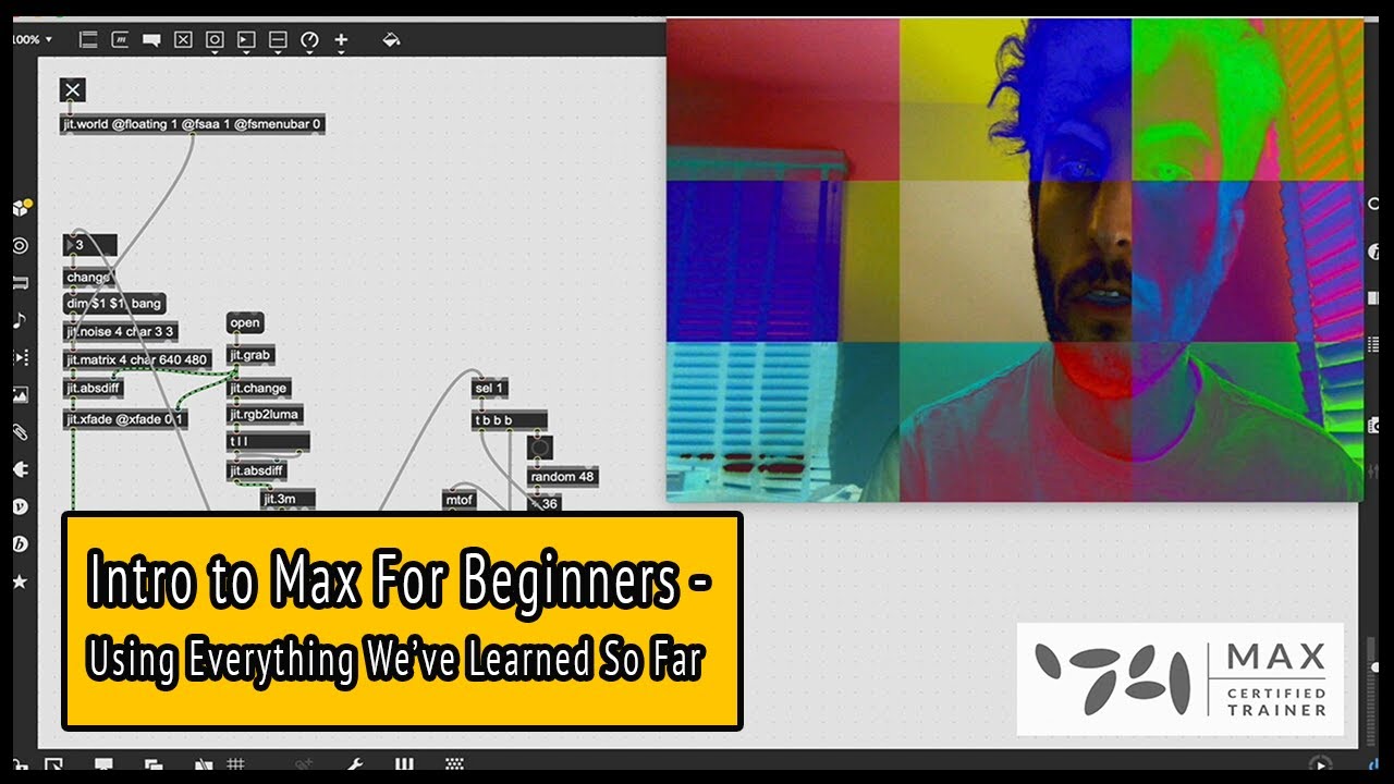 Введение в Max MSP для начинающих — всё, что мы изучили до сих пор, в рамках одного проекта.