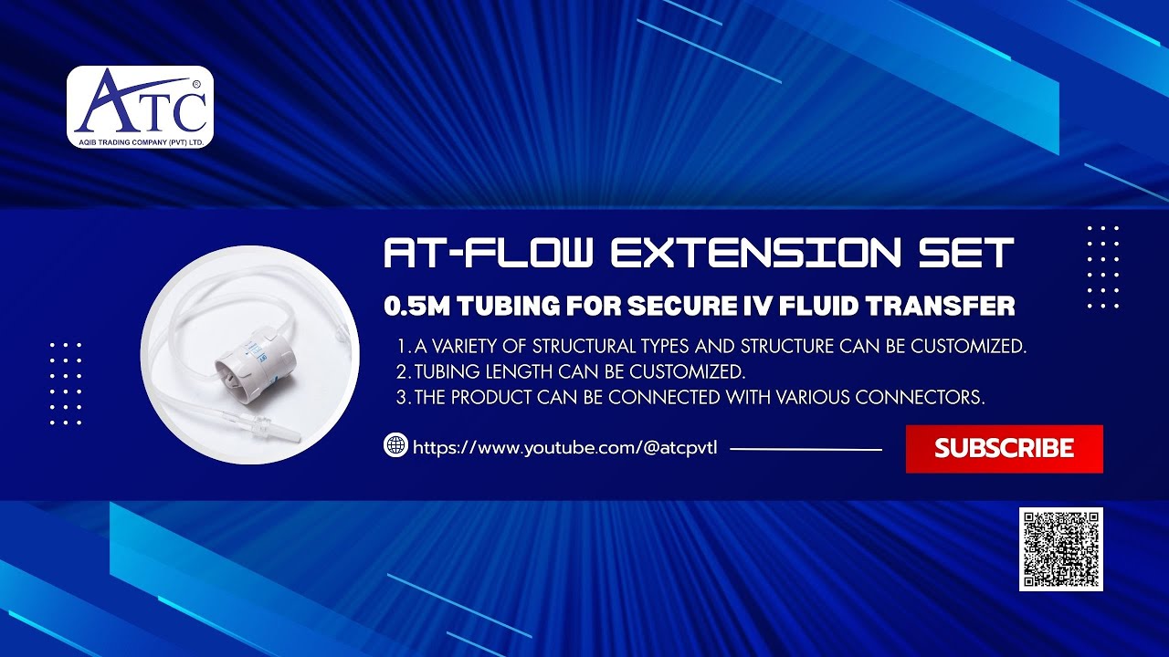 AT-FLOW Extension Set &ndash; 0.5M Tubing for Secure IV Fluid Transfer