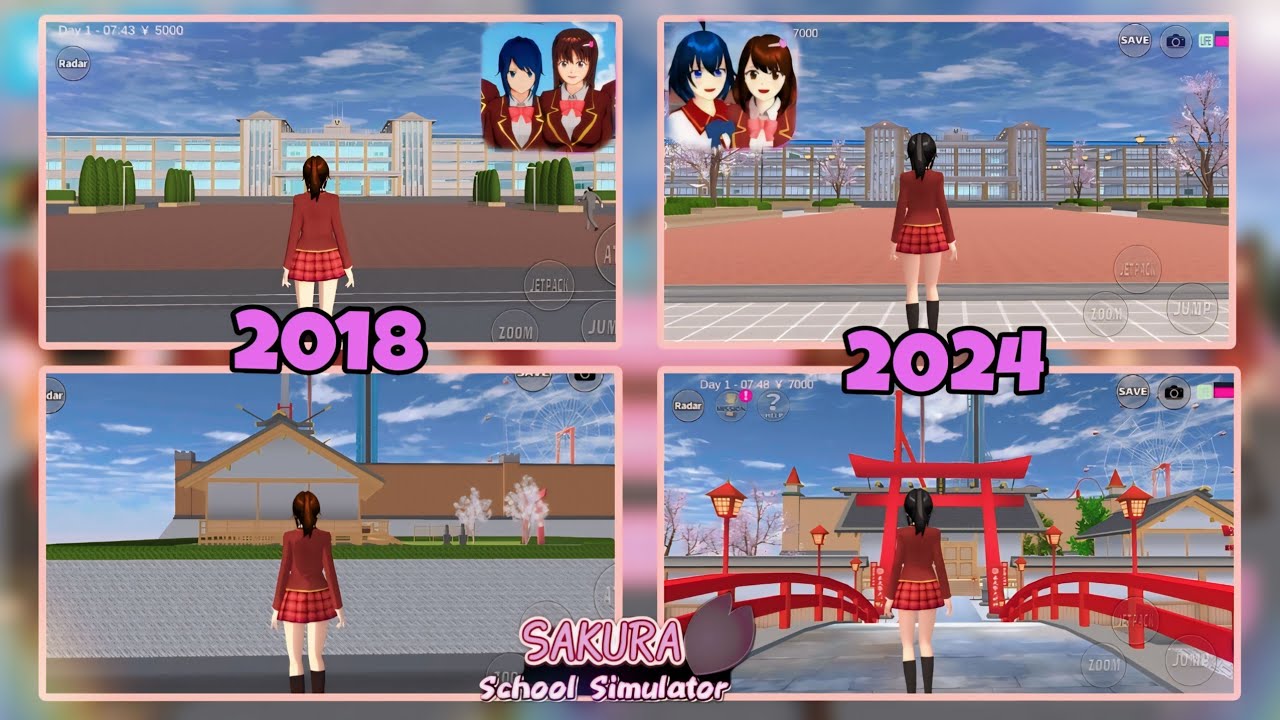 OLD VERSION AND NEW VERSION (2018 & 2024) SAKURA SCHOOL SIMULATOR | Angelo Official