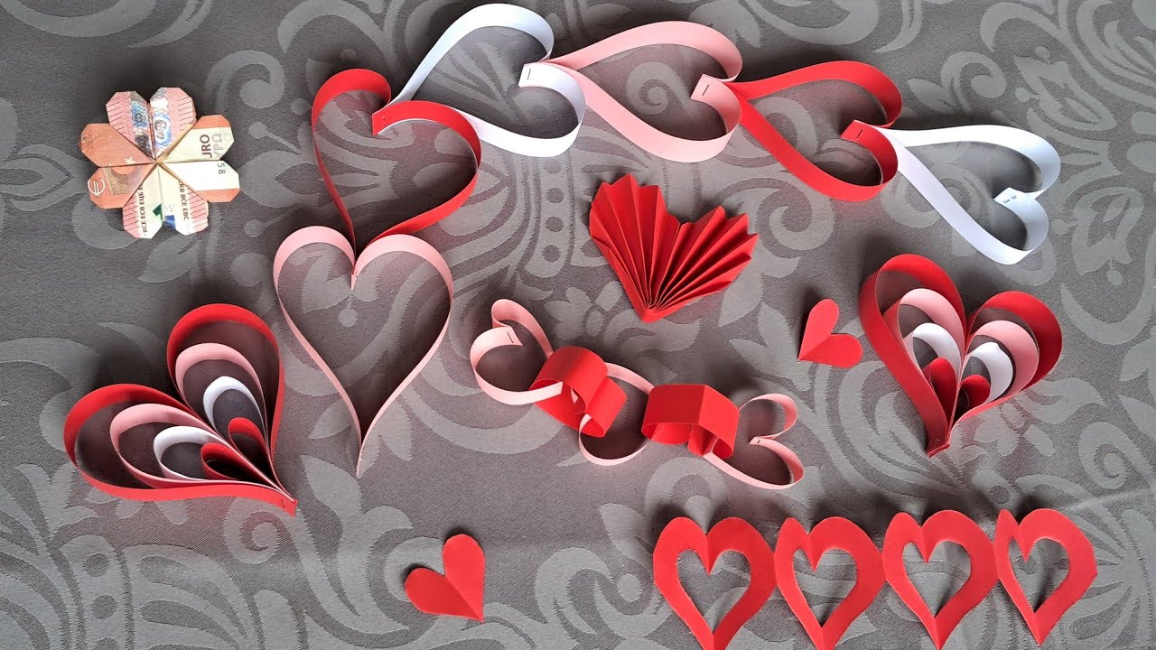 5 x Valentinstag-Deko , Muttertag, Hochzeit  Deko, schnell selber basteln ❤️ Herz  hard DIY