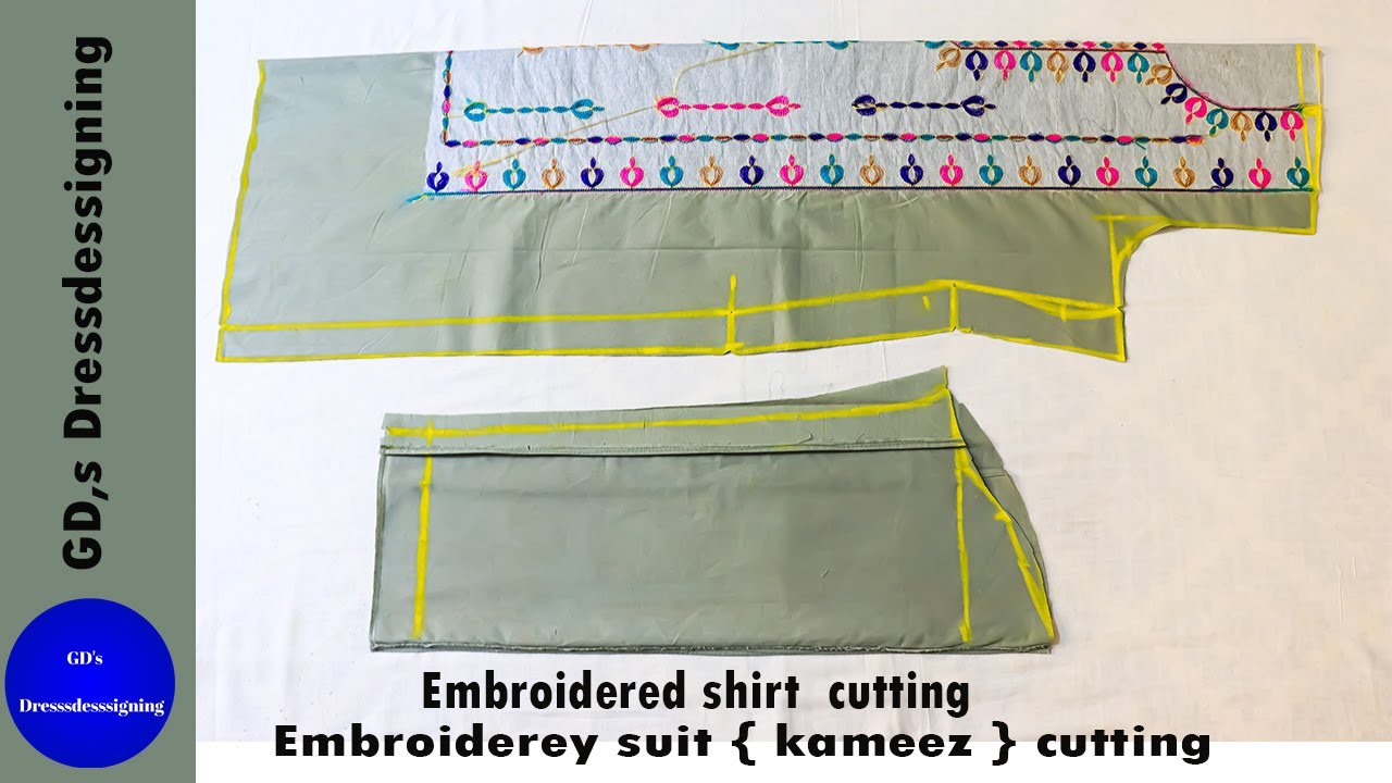 Embroidered $ printed shirt complete cutting | kadai walai kameez ki cutting | perfect shirt cutting