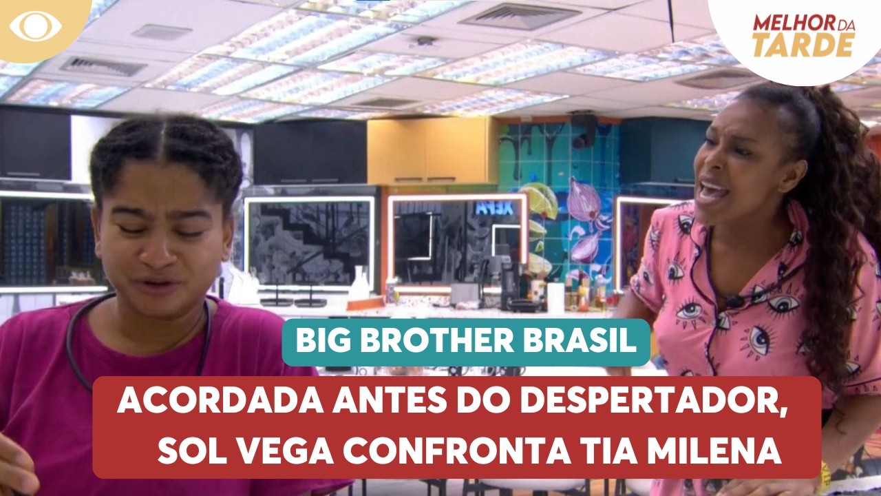 Acordada antes do despertador, Sol Vega confronta tia Milena | Melhor da Tarde