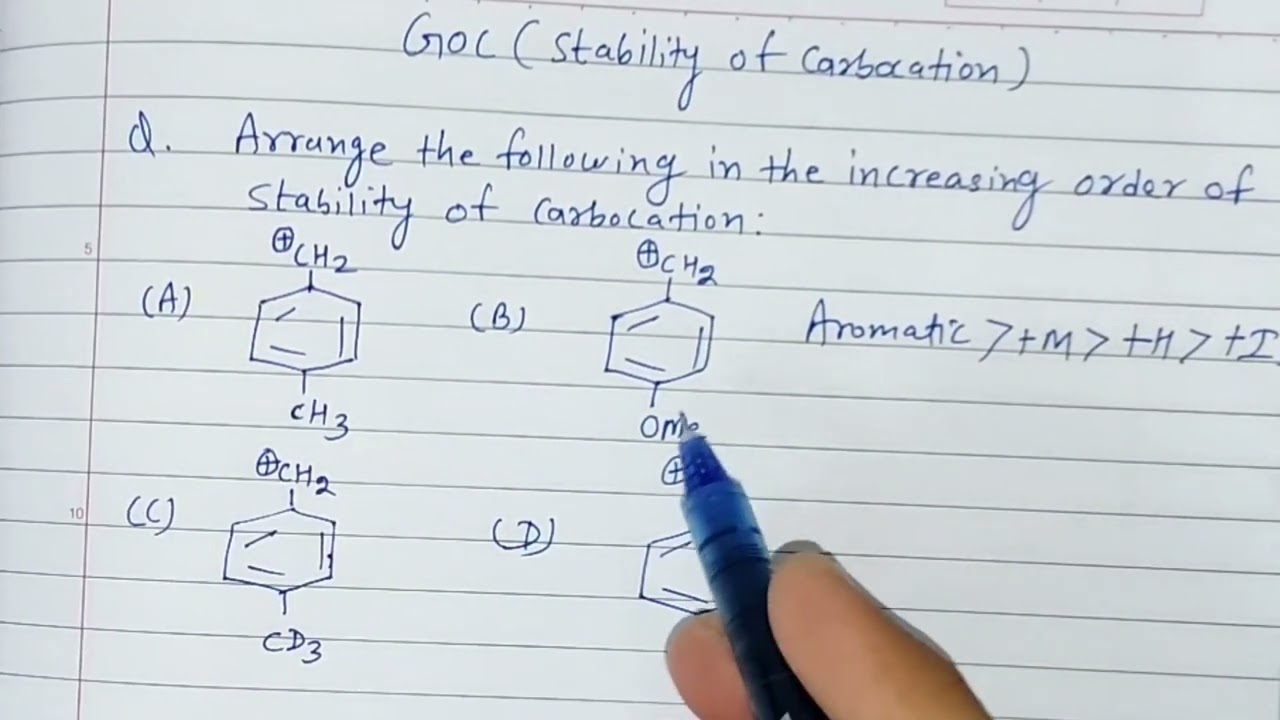 Stability of carbocation | General Organic Chemistry | NEET Chemistry | IIT JEE Chemistry | GOC