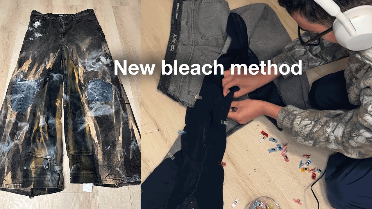 Frankenstein Bleach Method on Jeans (DIY Denim Tutorial)