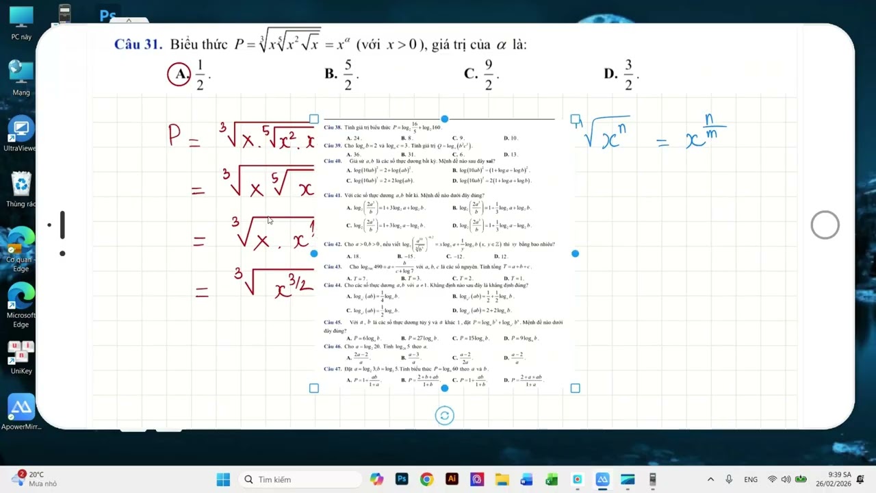 (TOÁN 11 - 2K9) Đề cương GK2 Cổ Loa (Phần 1) Mũ + Logarit