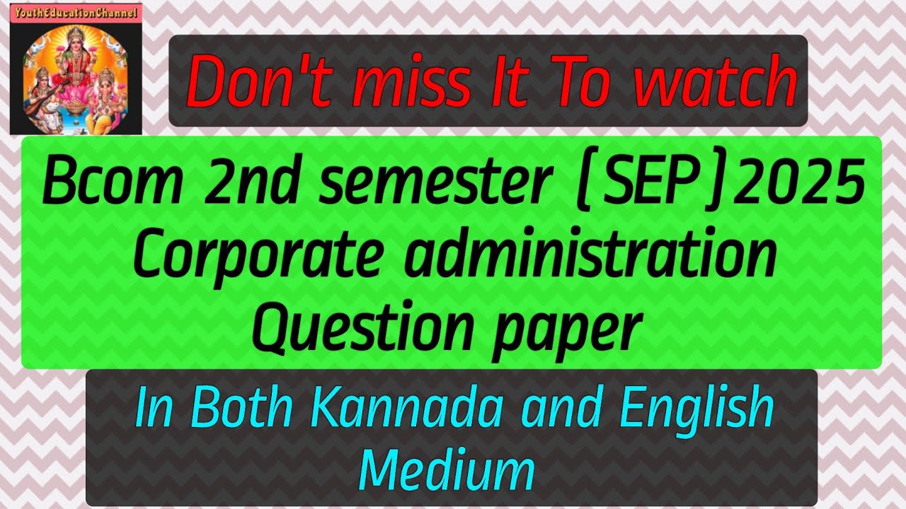 Bcom 2nd semester (SEP) Syllabus CA(Corporate Administration)2025 Question paper|Important questions