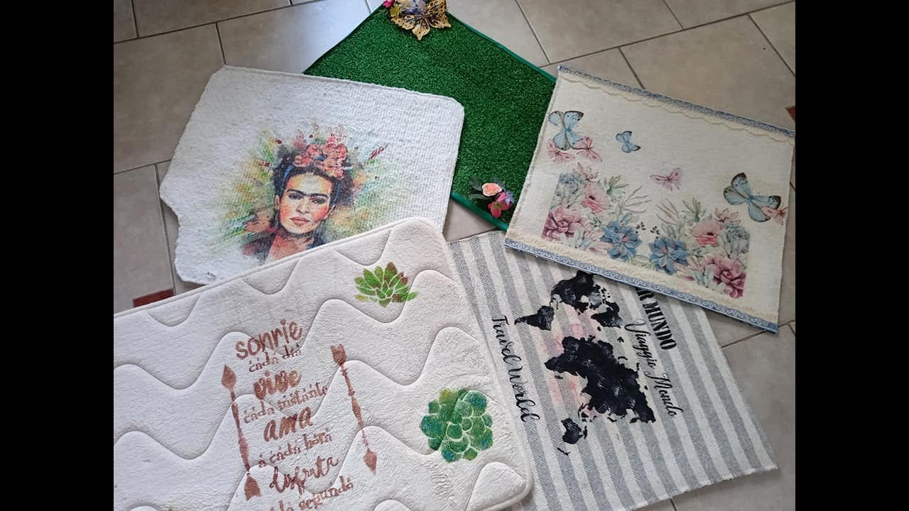 DIY 5 IDEAS  realiza tus propios  Felpudos o tapetes con materiales reciclados #gracielaherman