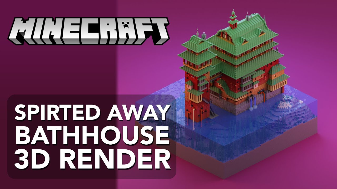Minecraft 3D Render Timelapse | Spirited Away Diorama - Blender
