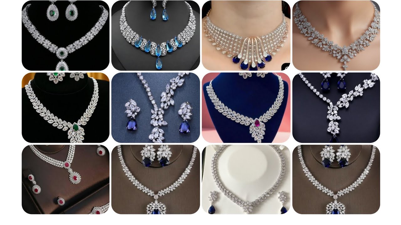 well diamond jewellery set  royal design necklace set most beautiful silver jeweller 