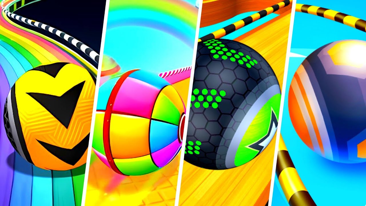 Sky Escape vs Candy Ball Run vs Going Balls vs Action Balls - Android, IOS gameplay
