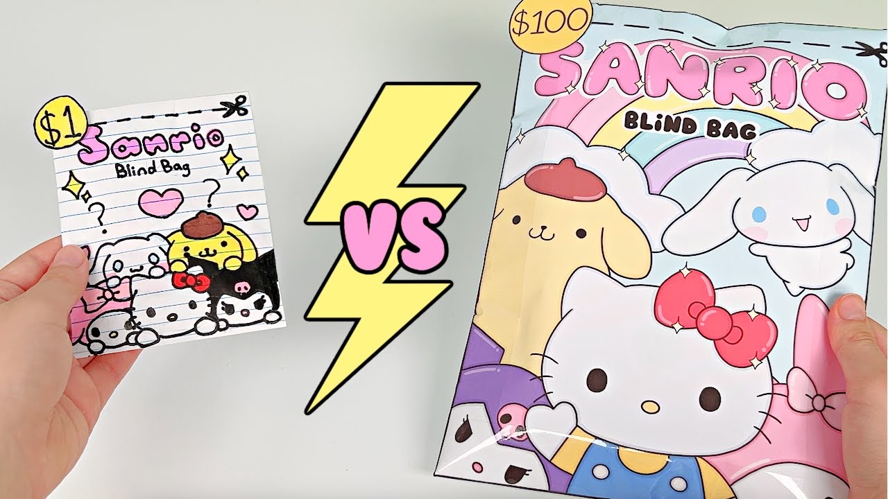 $1 VS $100 Sanrio Blind Bag Paper DIY | ASMR