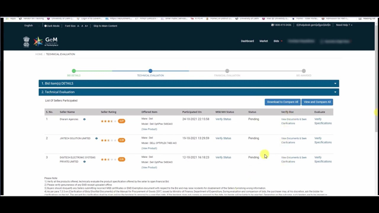 GeM Bid Opening   Technical Bid and Financial Bid Opening   Gem Portal   Full Process Bid Opening