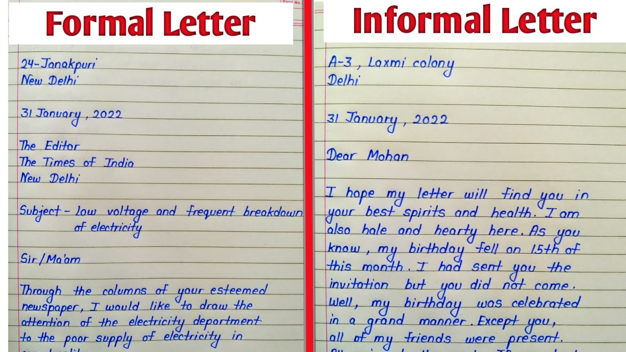Letter writing || How to write letter- Formal Letter and Informal Letter in english