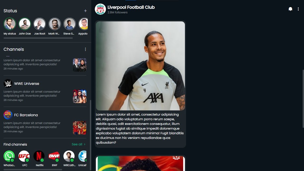 WhatsApp channels UI design for web  | WhatsApp updates