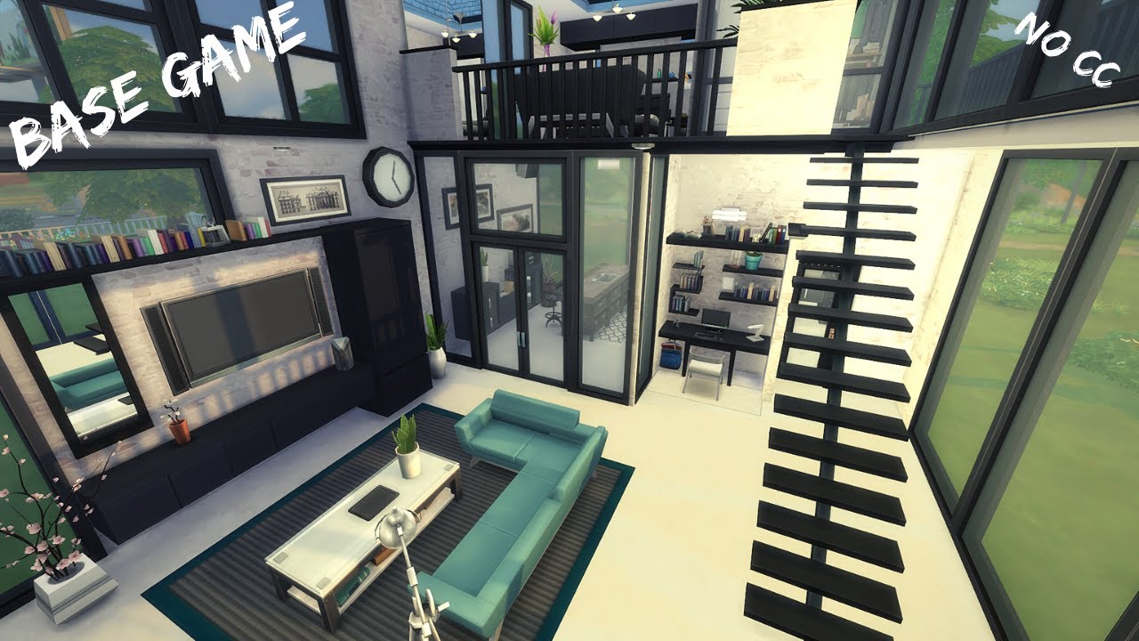 📷 BASE GAME INDUSTRIAL LOFT 🏤 SIMS 4: SPEED BUILD (NO CC, BASE GAME)