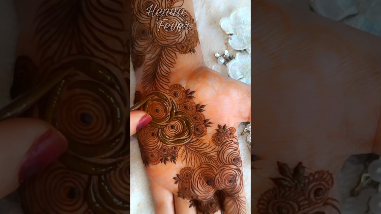 Bold Rose Floral Dubai Mehndi Henna Design 🤎 Easy Gulf Mehndi Henna Design #mehndi #henna #dubai