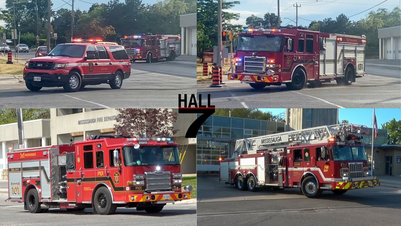 Mississauga Fire & Emergency Services - Fire Trucks Responding to Emergency Calls!