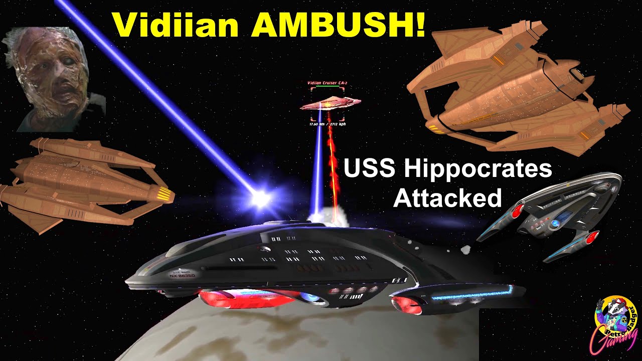 USS Hippocrates VS 3 Vidiian Cruisers - Both Ways - Star Trek Starship Battles