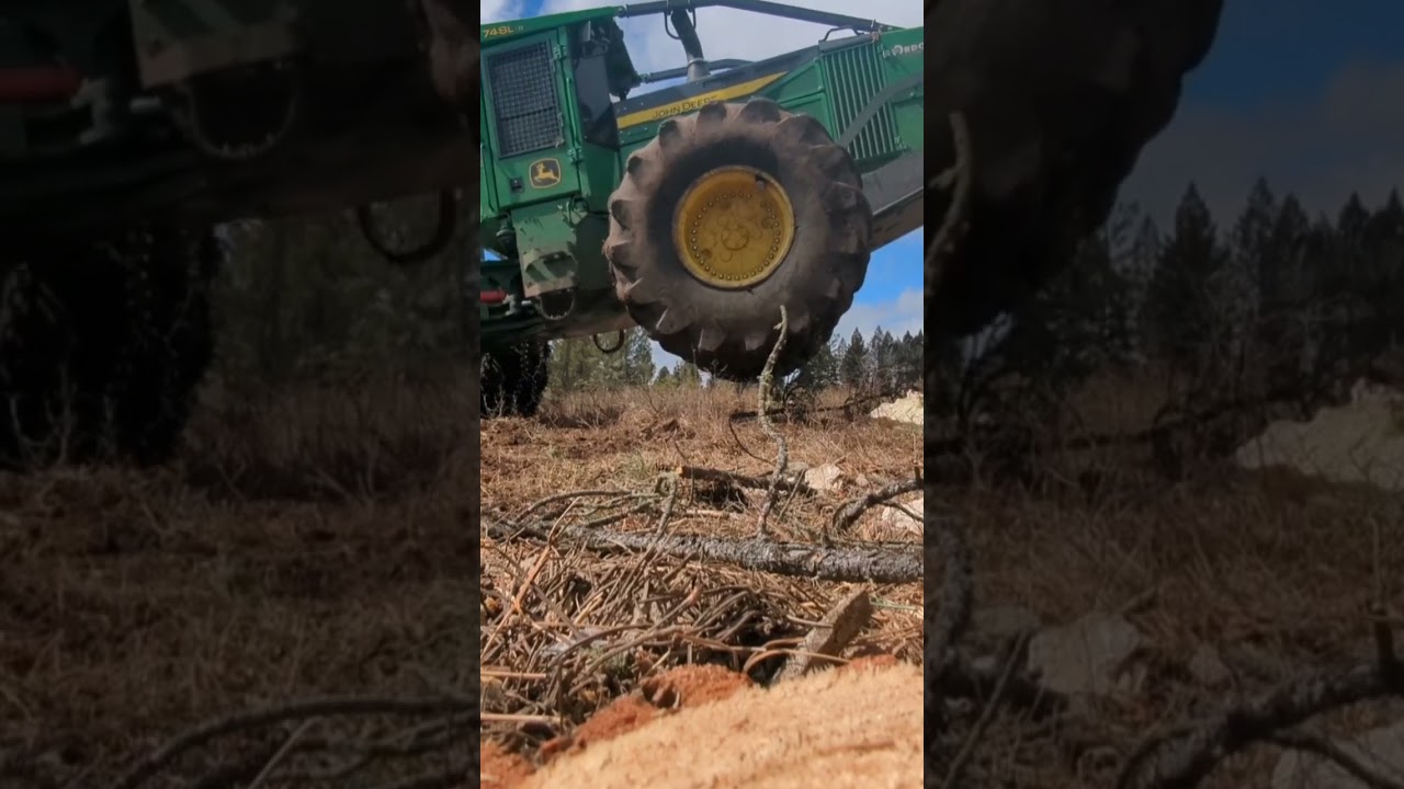 48,000 Lb Skidder RIDING A WHEELIE.  #logging #montana  #shorts