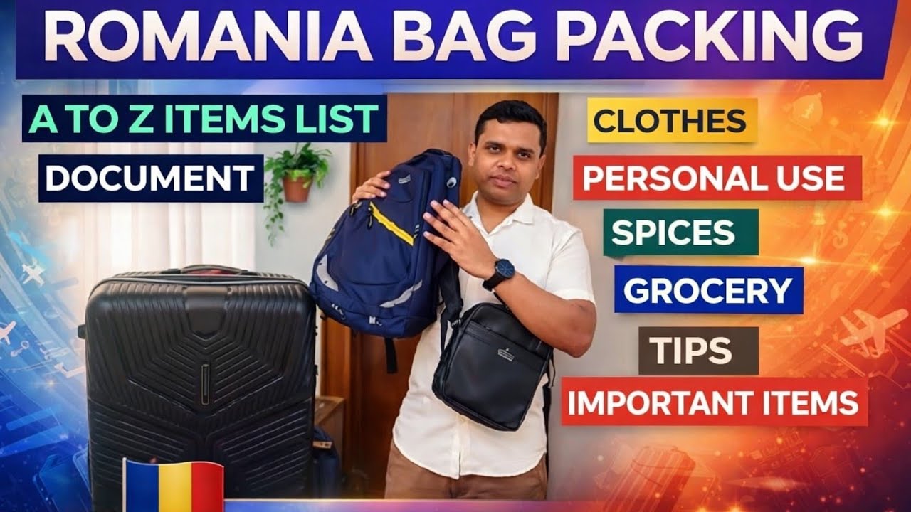 ROMANIA BAG PACKING 2026 || A TO Z ITEMS LIST IMPORTANT DOCUMENT FIRST TIME TRAVELERS MUST WATCH 🇷🇴