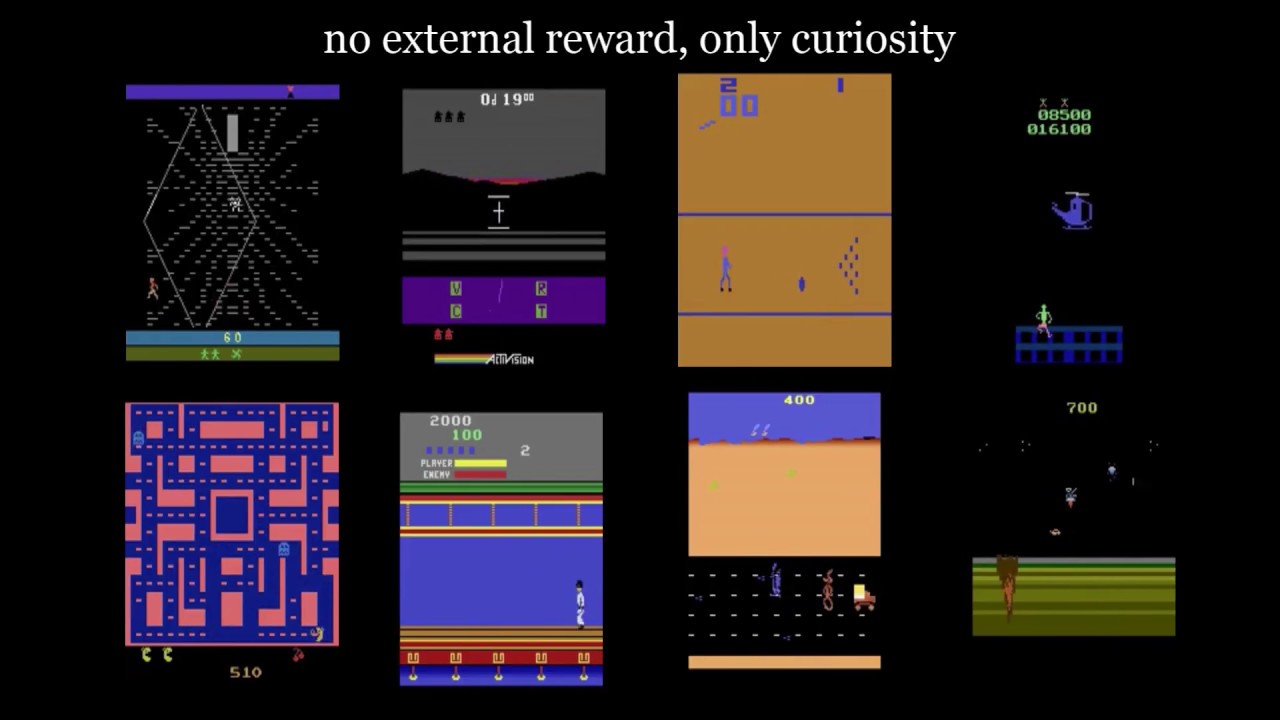 Curiosity-Driven Learning: AI agents exploring without looking at any scores