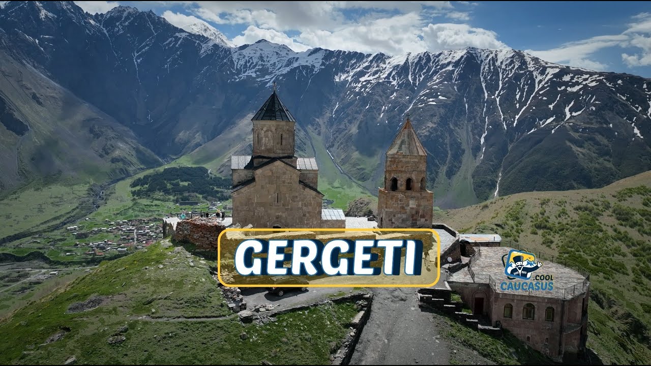 Gergeti church, Kazbegi (Stepantsminda), Georgia country. Гергети, Казбеги (Степанцминда), Грузия