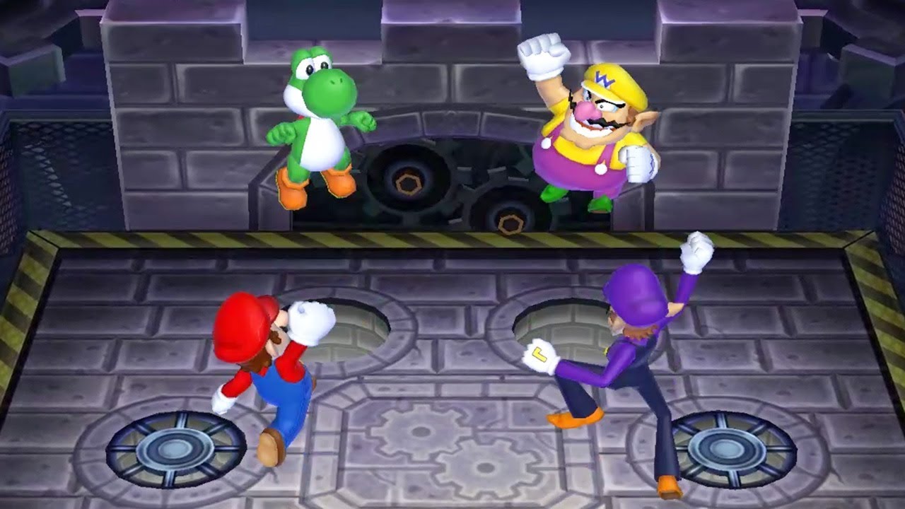 Mario Party 9 - Garden Battle #3 - Yoshi Wario Waluigi Mario All Mini Game (Master Difficulty)