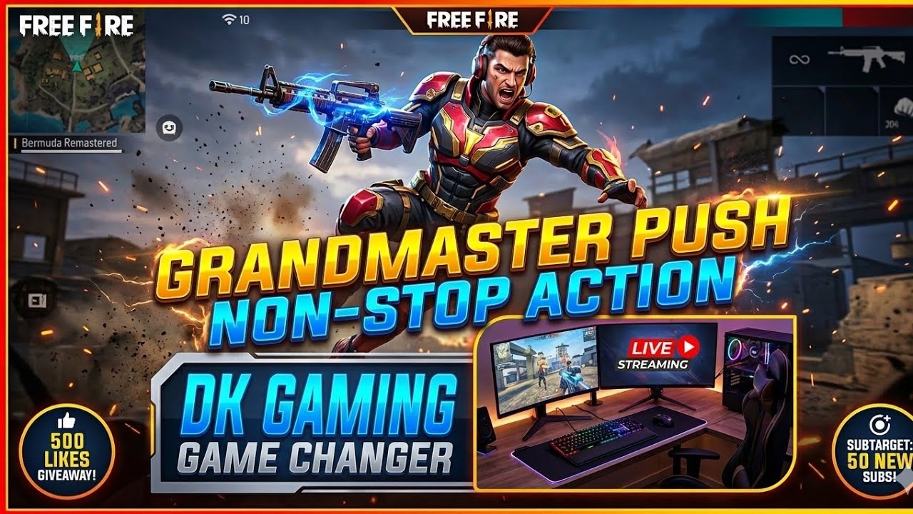 🔥 Free Fire Live: CS Rank Mode (Giveaway at 100 Likes) 🎁