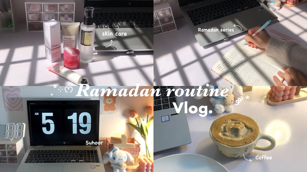 Ramadan routine 2024 🎀 ༘⋆ | studying, watching ramadan series, skin care & more…