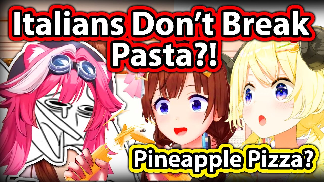 Raora Dies of Laughter While Teaching Watame and Sora About Italian Food 【Hololive】