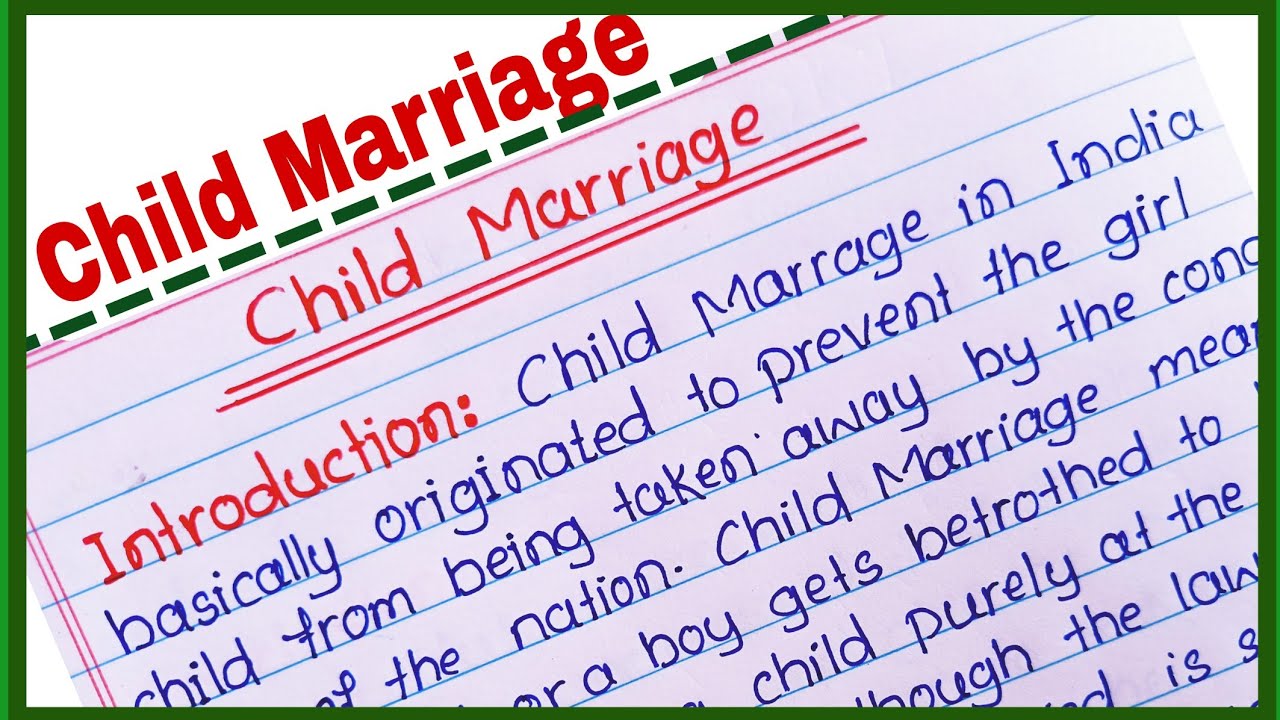 Child Marriage essay in English l Essay on Child Marriage in English l