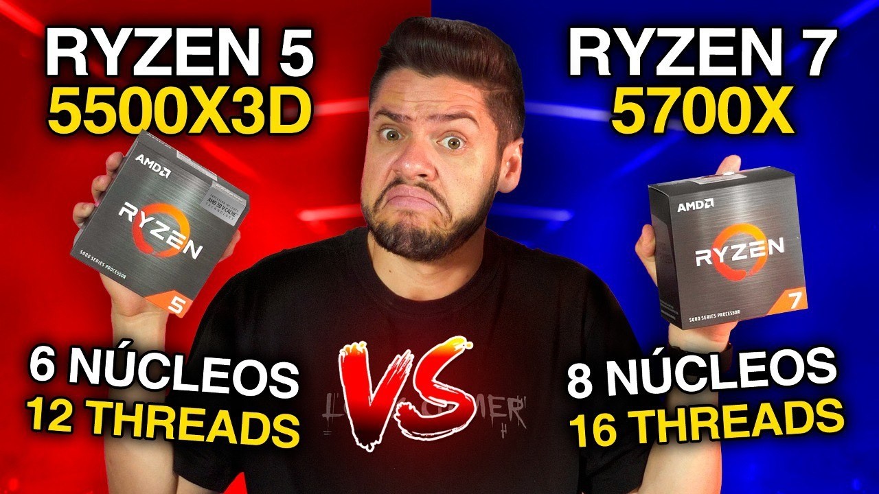 RYZEN 5 5500X3D vs RYZEN 7 5700X: TESTES LADO A LADO em GAMES. QUAL COMPENSA? PREÇO, MAIS NÚCLEOS?