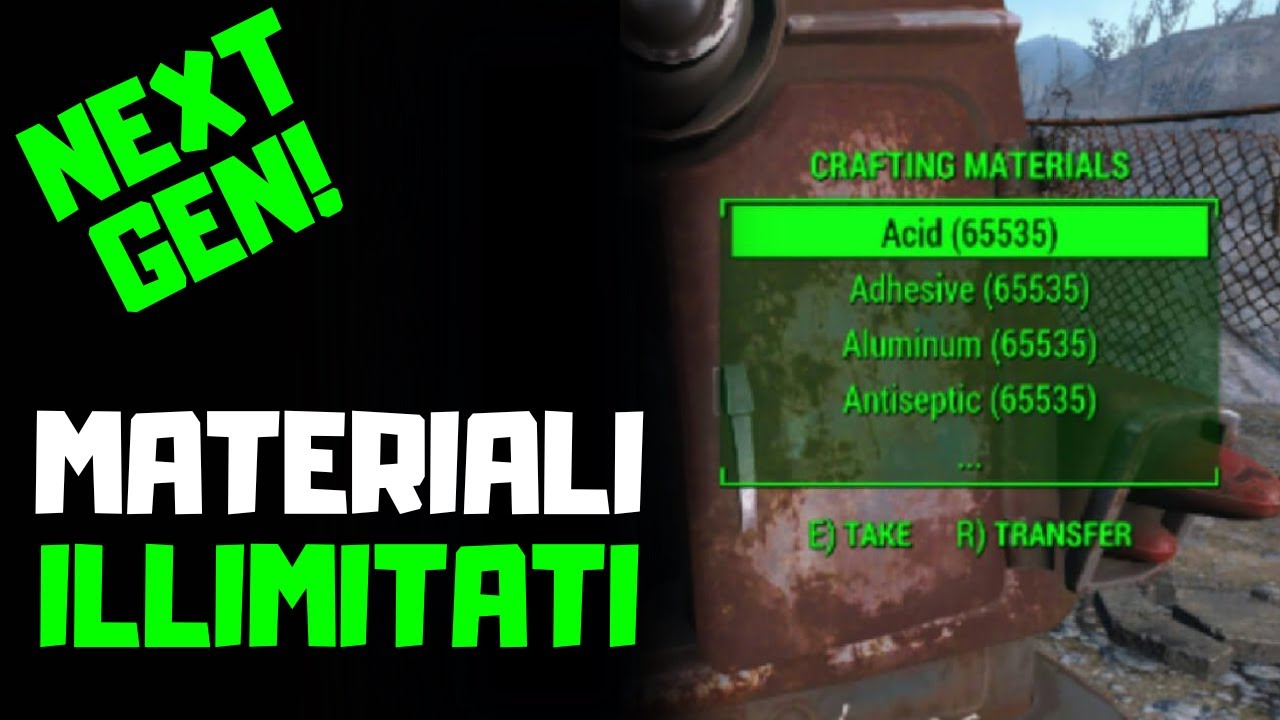 FALLOUT 4, GLITCH MATERIALI INFINITI / ILLIMITATI ITA, 2024 NEXT GEN!