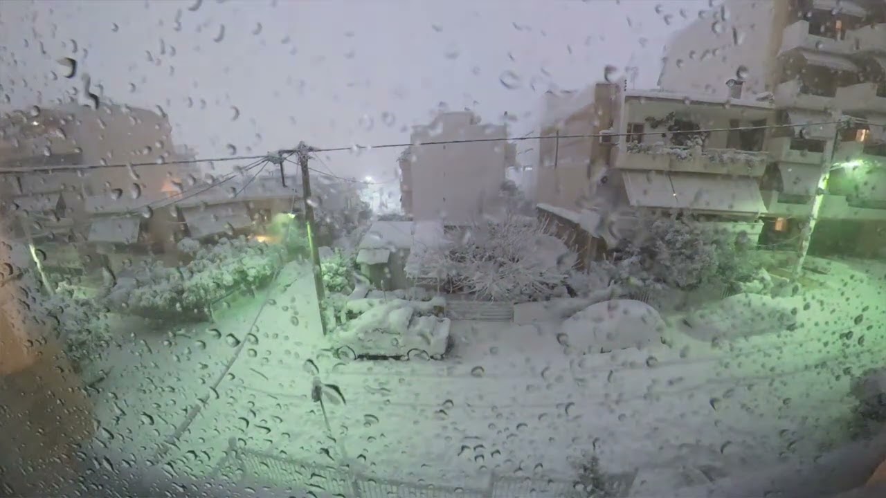 Τα χιόνια στην Αθήνα 24-01-22 1ο μέρος. H επέλαση. timelapse video