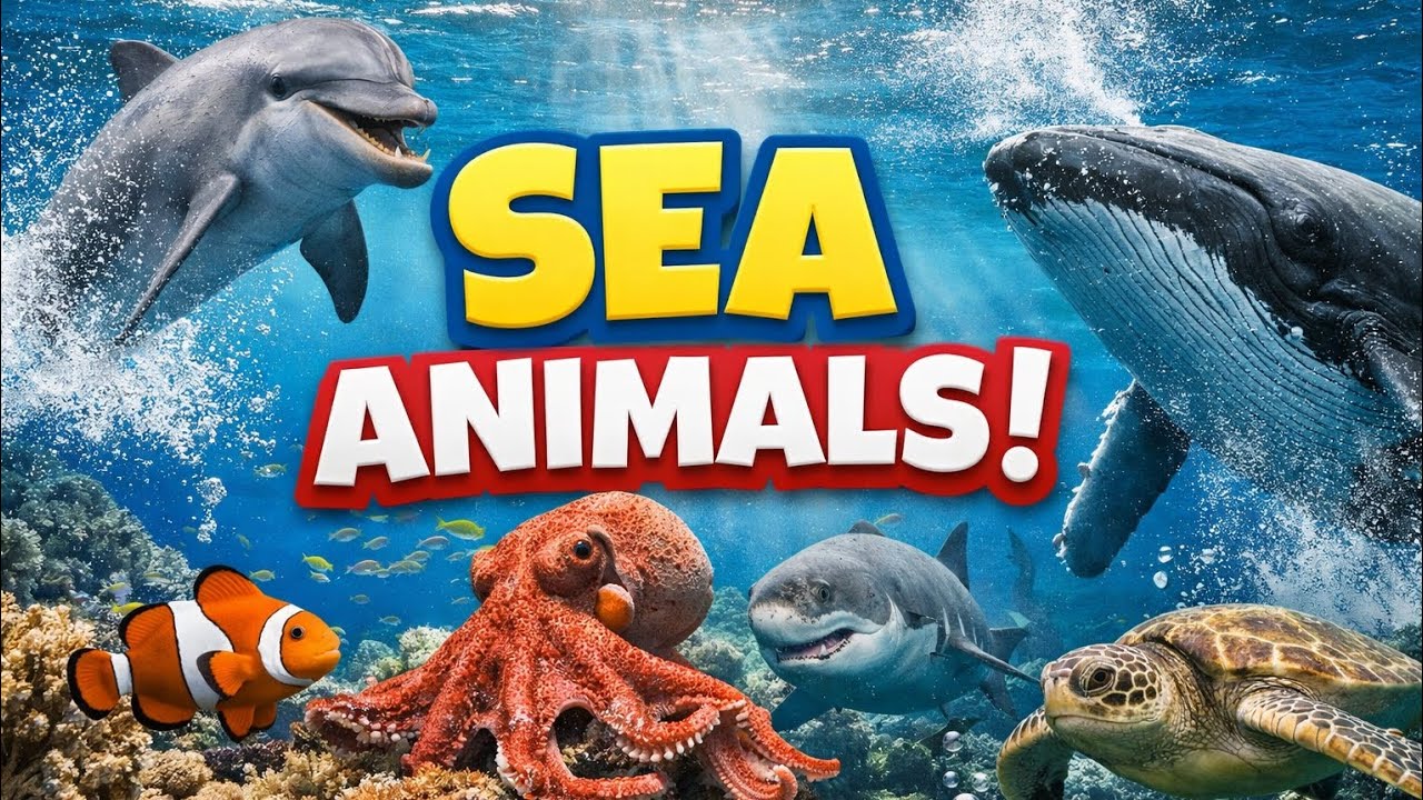 Звуки животных для детей | Названия морских животных 🐋🐠