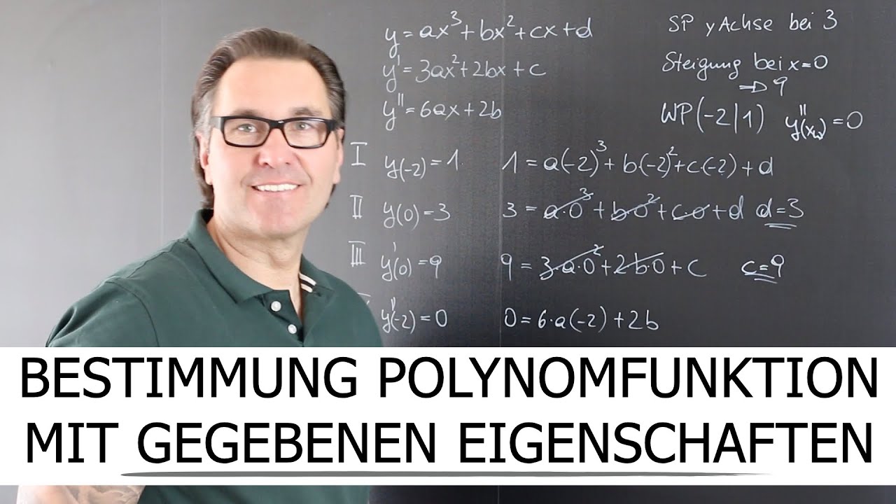Polynomfunktion mit besonderen Eigenschaften bestimmen | Hochpunkt | Extremwerte | Wendepunkt nutzen