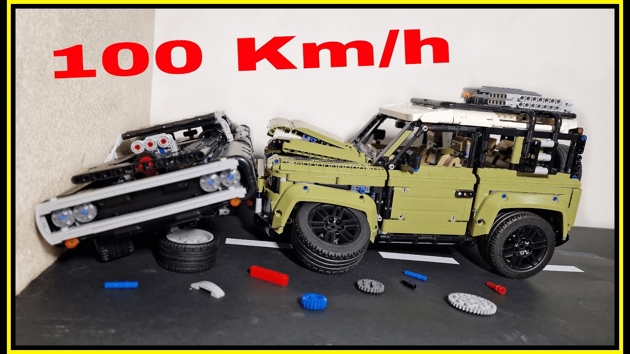 Land Rover Defender VS Dodge Charger 💥 100 KM/H 💥 Lego Technic CRASH test - Fast and Furious
