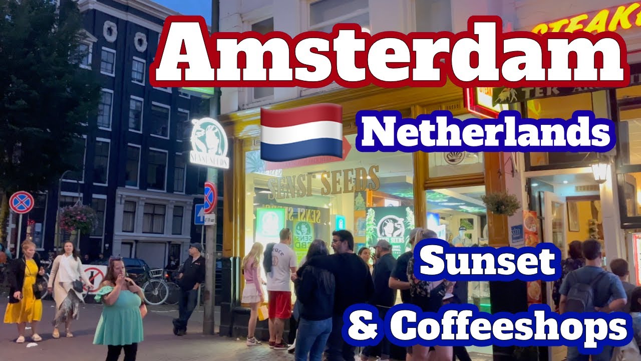 Amsterdam, Netherlands 🇳🇱 | Sunset & Coffeeshops (Summer) | 4K Walking Tour