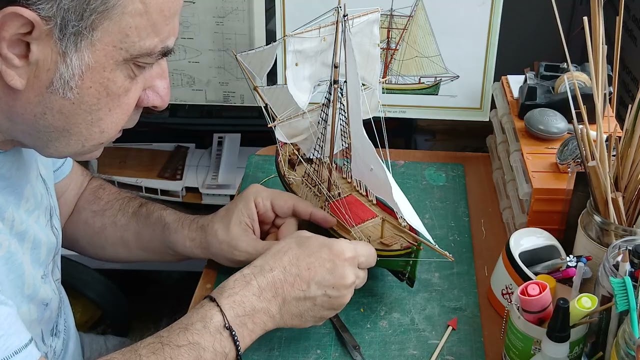 Yelkenleri rüzgara ayarlayalım. YELKENLİ ÇEKTİRME-37 #yelkenli #sailingboat #ahşapgemi #gemimodeli 