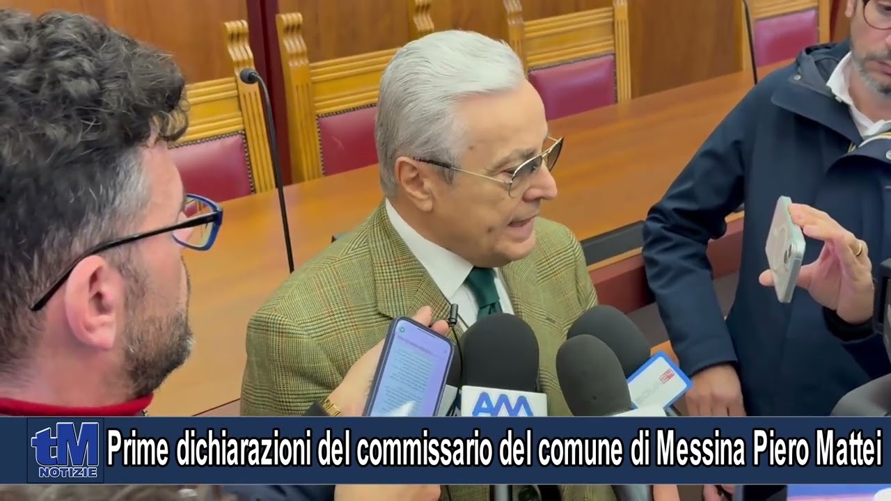 Prime dichiarazioni del commissario del comune di Messina Piero Mattei