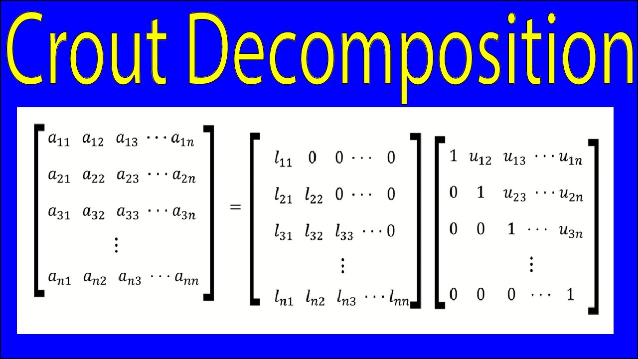 Guide to Crout Decomposition [Numerical Analysis, Linear Algebra]