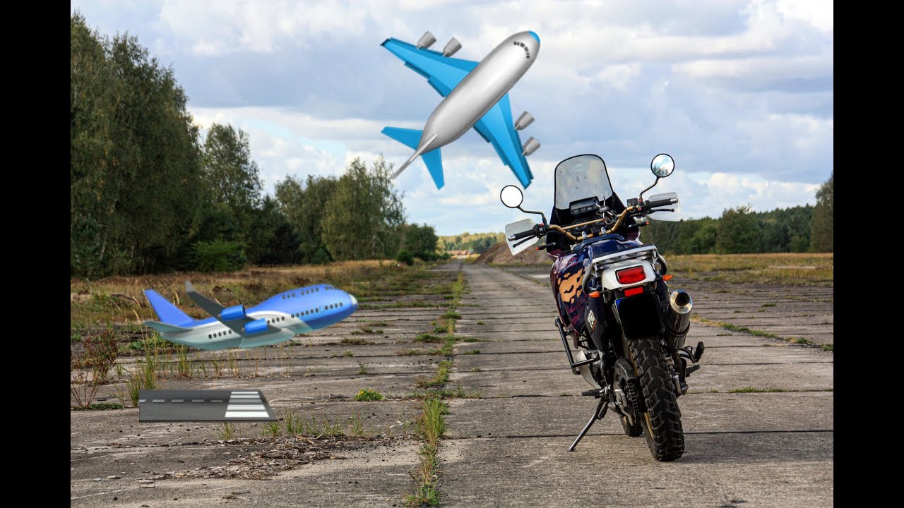 LOST AIRPORT WITH THE WARHORSE - XRV750 Honda Africa Twin 750 RD07 - Airport Run, Off-road, Uphill