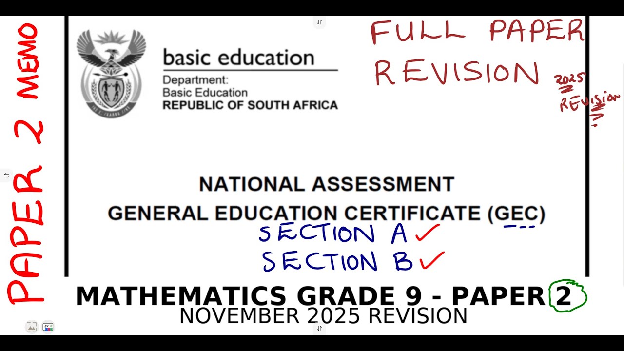 Mathematics Grade 9 GEC Exam November 2023 Paper 2 - November 2025 Preparations