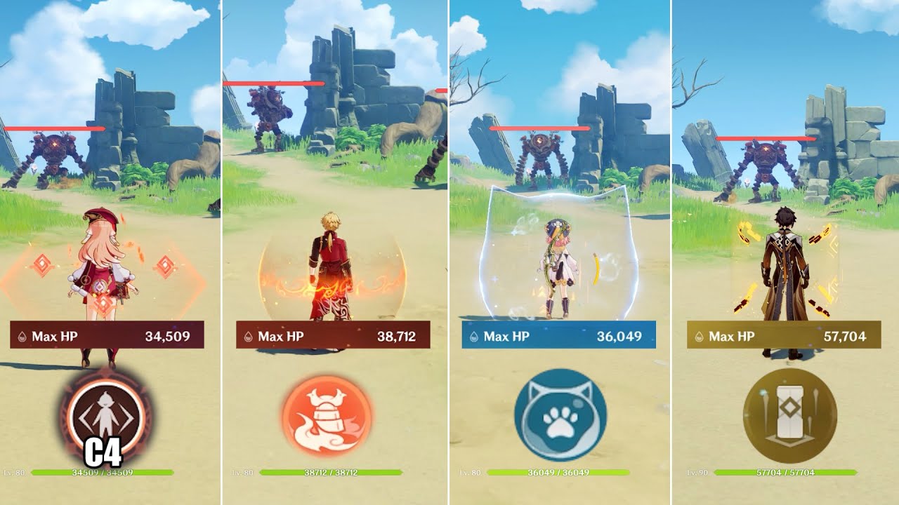 Yanfei C4 Shield Strength Comparisons | Genshin Impact