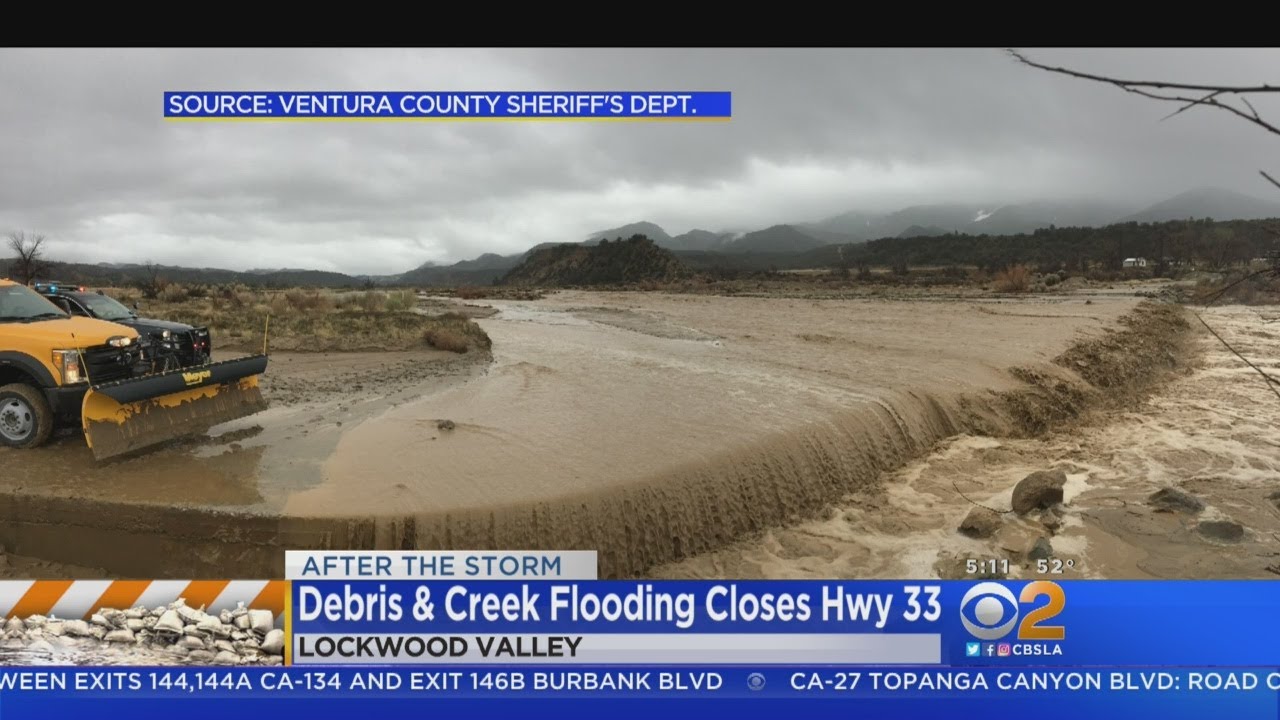 Creek Flooding, Mud Flows Keep Highway 33 Closed