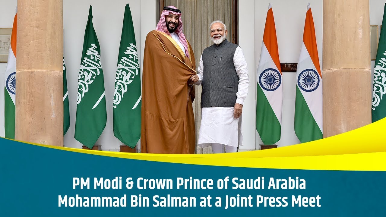 PM Modi & Crown Prince of Saudi Arabia Mohammad Bin Salman at a Joint Press Meet